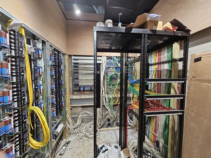 Equipment going into the racks alongside the controls infrastructure.